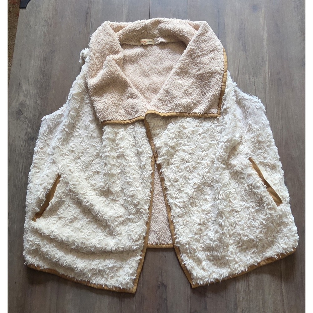Orange Creek Cream Faux Fur Soft Sherpa Lined Comfy Designer Vest Women M/L